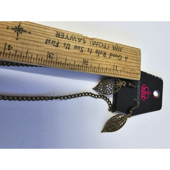 NWT Paparazzi Leaf Earring Necklace Set Fashion Jewelry for Fall Boho - Picture 6 of 11